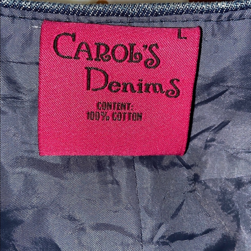 Carol’s Denim Button-Up 100% Cotton Vest with Pockets Size Large - Picture 4 of 4